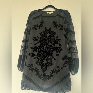 Elegant Black Floral Women Dress